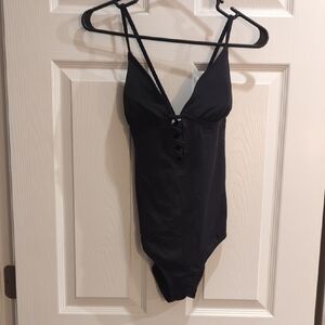 Adore Me (size L) || black Strappy, lace up || One-Piece Swimsuit